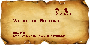 Valentiny Melinda névjegykártya
